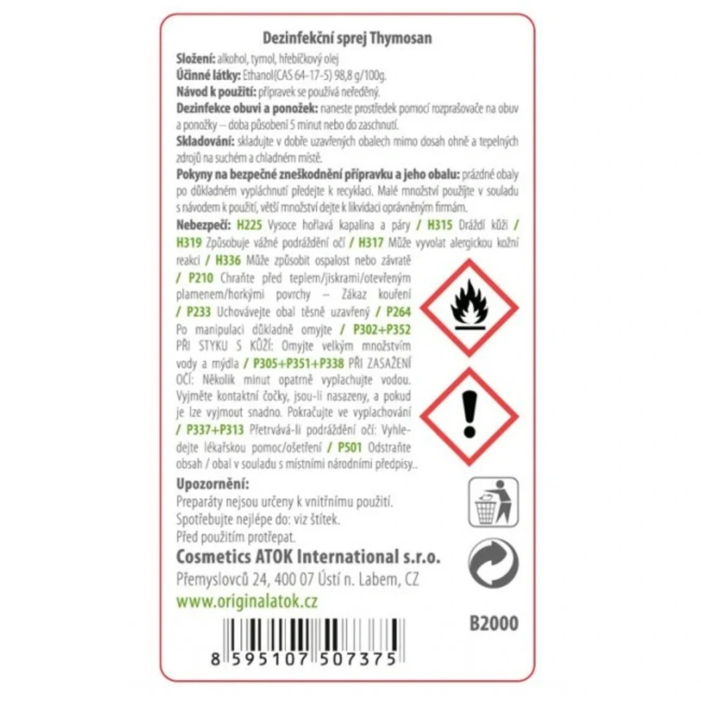 ATOK Dezinfekční sprej Thymosan 100ml